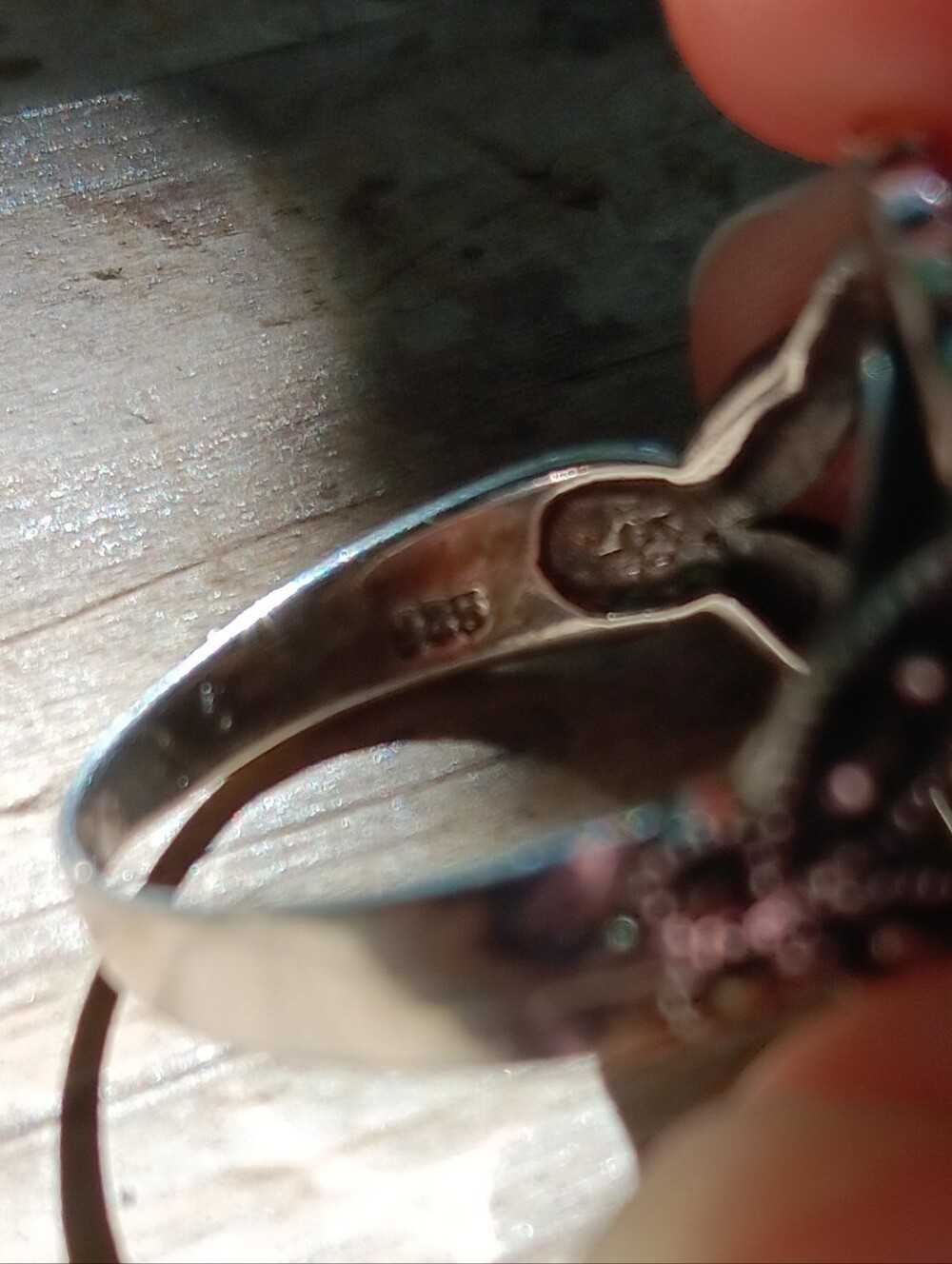 Vintage 925 Onyx Marcasite Size 8.5 Ring - Picture 2 of 4